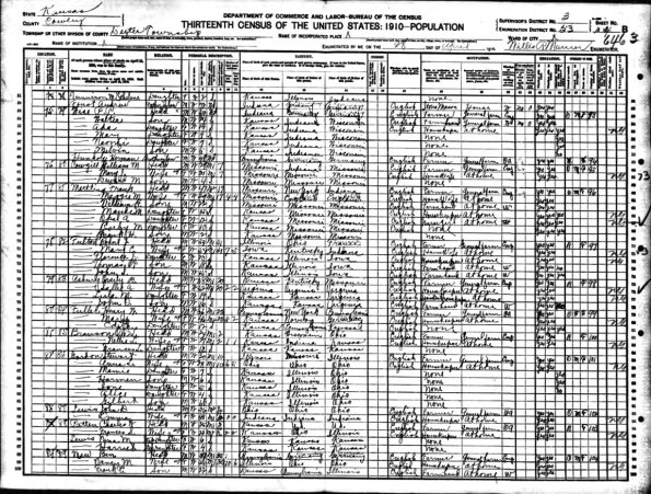 1910 US Census Benjamin New and Fam-1