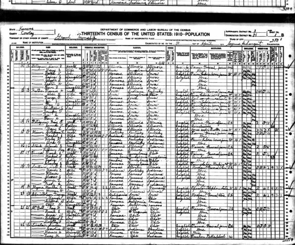 1910 US Census Francis A Prather and Fam