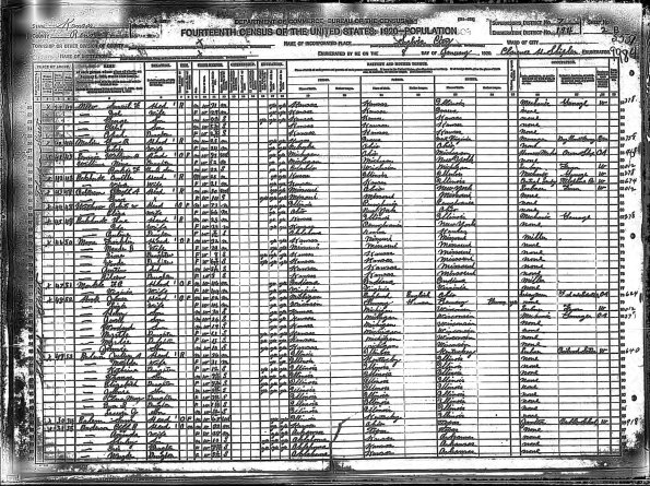 1920 US Census Samuel F New and Fam