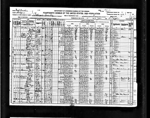 1920 US Census W H Newell and fam